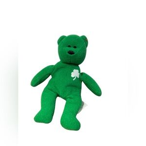 Teenie Ty Beanie Baby Vintage Irish “Erin the Bear” With Clover Detail EUC